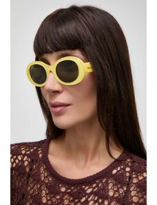 Gucci okulary przeciwsłoneczne damskie kolor żółty