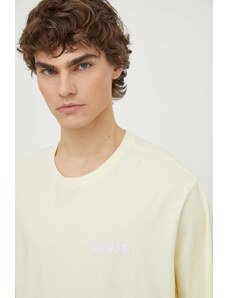 Levi's t-shirt bawełniany męski kolor żółty z nadrukiem