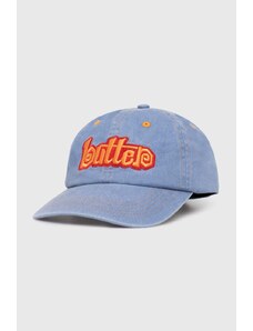 Butter Goods czapka z daszkiem bawełniana Swirl 6 Panel Cap kolor niebieski z aplikacją BGQ1247301