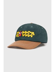 Butter Goods czapka z daszkiem bawełniana Big Apple 6 Panel Cap kolor zielony z aplikacją BGQ1246702
