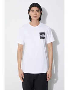 The North Face t-shirt bawełniany M S/S Fine Tee męski kolor biały z nadrukiem NF0A87NDFN41