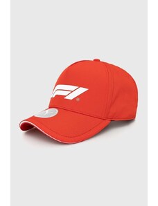 Puma czapka z daszkiem F1 kolor czerwony z nadrukiem 025409