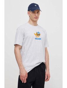 adidas Originals t-shirt bawełniany męski kolor szary z nadrukiem IS2912