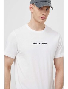 Helly Hansen t-shirt bawełniany męski kolor biały z aplikacją