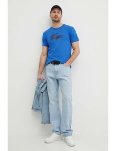 Lacoste t-shirt męski kolor niebieski