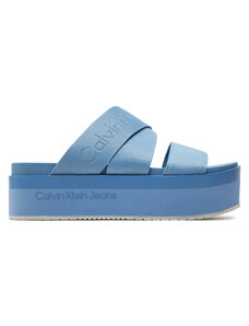 Klapki Calvin Klein Jeans Flatform Sandal Webbing In Mr YW0YW01361 Dusk Blue/Mediterranean Blue 0G0
