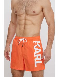 Karl Lagerfeld szorty kąpielowe kolor pomarańczowy