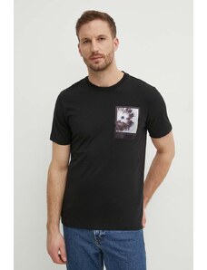 Calvin Klein t-shirt bawełniany męski kolor czarny z nadrukiem K10K112492