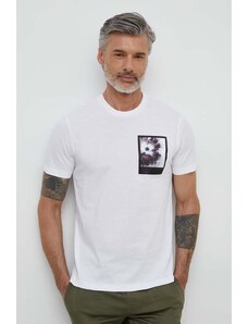 Calvin Klein t-shirt bawełniany męski kolor biały z nadrukiem K10K112492