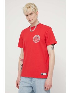 Tommy Jeans t-shirt bawełniany Archive Games męski kolor czerwony z nadrukiem DM0DM19545