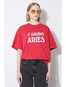 Aries t-shirt bawełniany JAdoro Aries SS Tee kolor czerwony z nadrukiem SUAR60008X