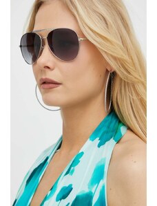 Guess okulary przeciwsłoneczne damskie kolor srebrny