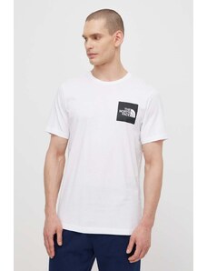 The North Face t-shirt bawełniany M S/S Fine Tee męski kolor biały z nadrukiem NF0A87NDFN41