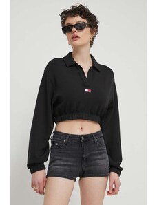 Tommy Jeans bluza damska kolor czarny z aplikacją DW0DW17785