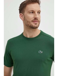 Lacoste t-shirt męski kolor zielony gładki