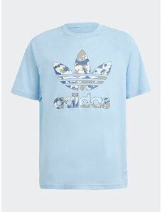 adidas T-Shirt Camo IR7776 Błękitny Loose Fit