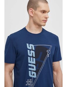 Guess t-shirt EWAN męski kolor granatowy z nadrukiem Z4GI10 J1314