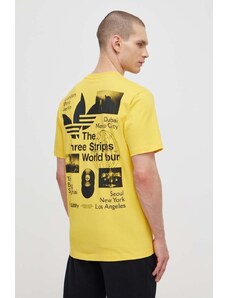 adidas Originals t-shirt bawełniany męski kolor żółty z nadrukiem IS0183