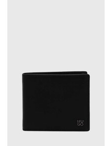 HUGO portfel skórzany męski kolor czarny 50511315