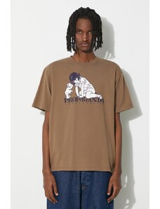 Undercover t-shirt bawełniany Tee męski kolor brązowy z nadrukiem UC1D3807