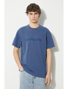 Carhartt WIP t-shirt bawełniany S/S Duster T-Shirt męski kolor granatowy z aplikacją I030110.1ZFGD