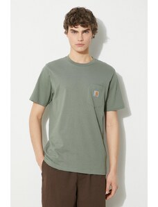 Carhartt WIP t-shirt bawełniany S/S Pocket T-Shirt męski kolor zielony gładki I030434.1YFXX