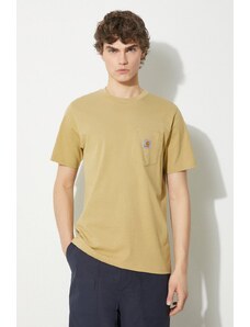 Carhartt WIP t-shirt bawełniany S/S Pocket T-Shirt męski kolor beżowy gładki I030434.1YKXX