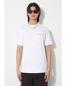 Norse Projects t-shirt bawełniany Johannes męski kolor biały z nadrukiem N01.0606.0001