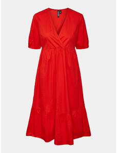 Pieces Sukienka letnia Manon 17147660 Czerwony Regular Fit