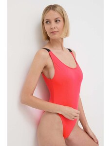 Calvin Klein jednoczęściowy strój kąpielowy kolor różowy lekko usztywniona miseczka KW0KW02576