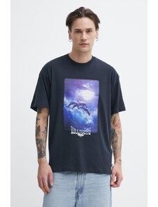 Billabong t-shirt bawełniany męski kolor czarny z nadrukiem ABYZT02283