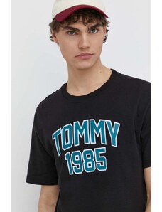 Tommy Jeans t-shirt bawełniany męski kolor czarny z nadrukiem DM0DM18559