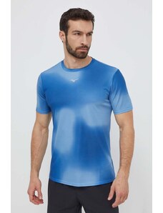 Mizuno t-shirt do biegania Core Graphic kolor niebieski wzorzysty J2GAB010
