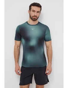 Mizuno t-shirt do biegania Core Graphic kolor turkusowy wzorzysty J2GAB010