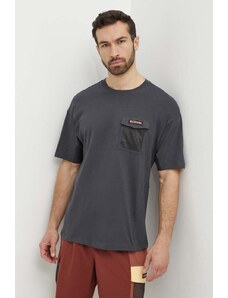 Columbia t-shirt bawełniany Painted Peak męski kolor szary z aplikacją 2074481