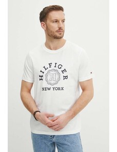 Tommy Hilfiger t-shirt bawełniany męski kolor biały z nadrukiem MW0MW34437
