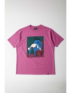 by Parra t-shirt bawełniany My Dear Swan kolor różowy z nadrukiem 51200