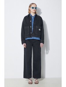 Carhartt WIP kurtka jeansowa Garrison Jacket damska kolor czarny przejściowa oversize I033349.894J