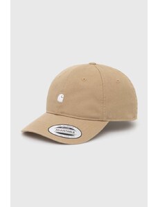 Carhartt WIP czapka z daszkiem bawełniana Madison Logo Cap kolor beżowy z aplikacją I023750.22WXX