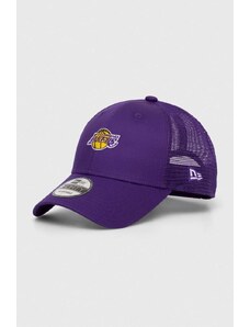 New Era czapka z daszkiem kolor fioletowy z aplikacją LOS ANGELES LAKERS