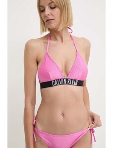 Calvin Klein biustonosz kąpielowy kolor różowy lekko usztywniona miseczka KW0KW02387
