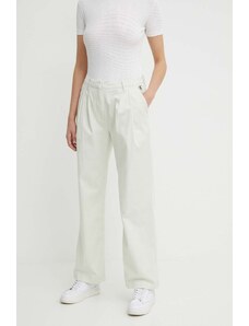 Calvin Klein Jeans spodnie damskie kolor zielony proste high waist J20J223704