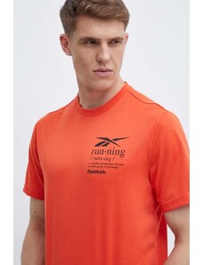 Reebok t-shirt męski kolor pomarańczowy z nadrukiem 100076378