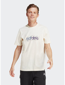 adidas T-Shirt Illustrated Linear IM8310 Écru Regular Fit