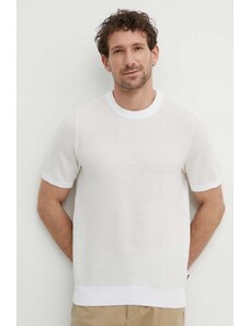 BOSS t-shirt męski kolor beżowy gładki 50511762