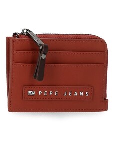 Pepe Jeans Skórzane etui "Piere" w kolorze ceglanym na karty - 11,5 x 8 x 1,5 cm
