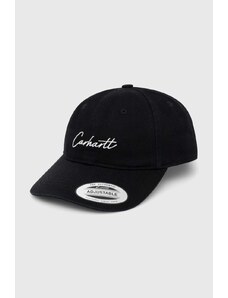 Carhartt WIP czapka z daszkiem bawełniana Delray Cap kolor czarny z aplikacją I031638.K02XX
