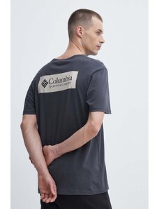 Columbia t-shirt bawełniany North Cascades kolor szary z nadrukiem 1834041