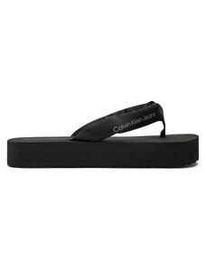 Japonki Calvin Klein Jeans Beach Sandal Flatform Padded Ny YW0YW01400 Black/Reflective Silver 0GN