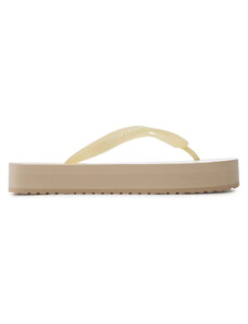 Japonki Calvin Klein Jeans Beach Sandal Flatform Monologo YW0YW01617 Eggshell/White 01N